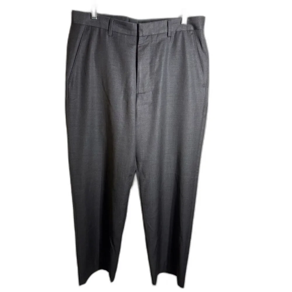 Banana Republic Men’s 33/32 Charcoal Gray 100% Wool Dress Pants Flat Front